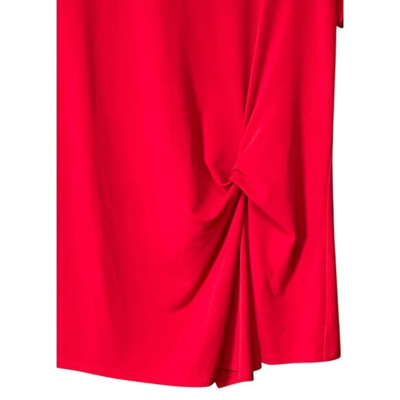 INC International Concepts Red Knot-Front Top Short Sleeve Size Large - Picture 7 of 7